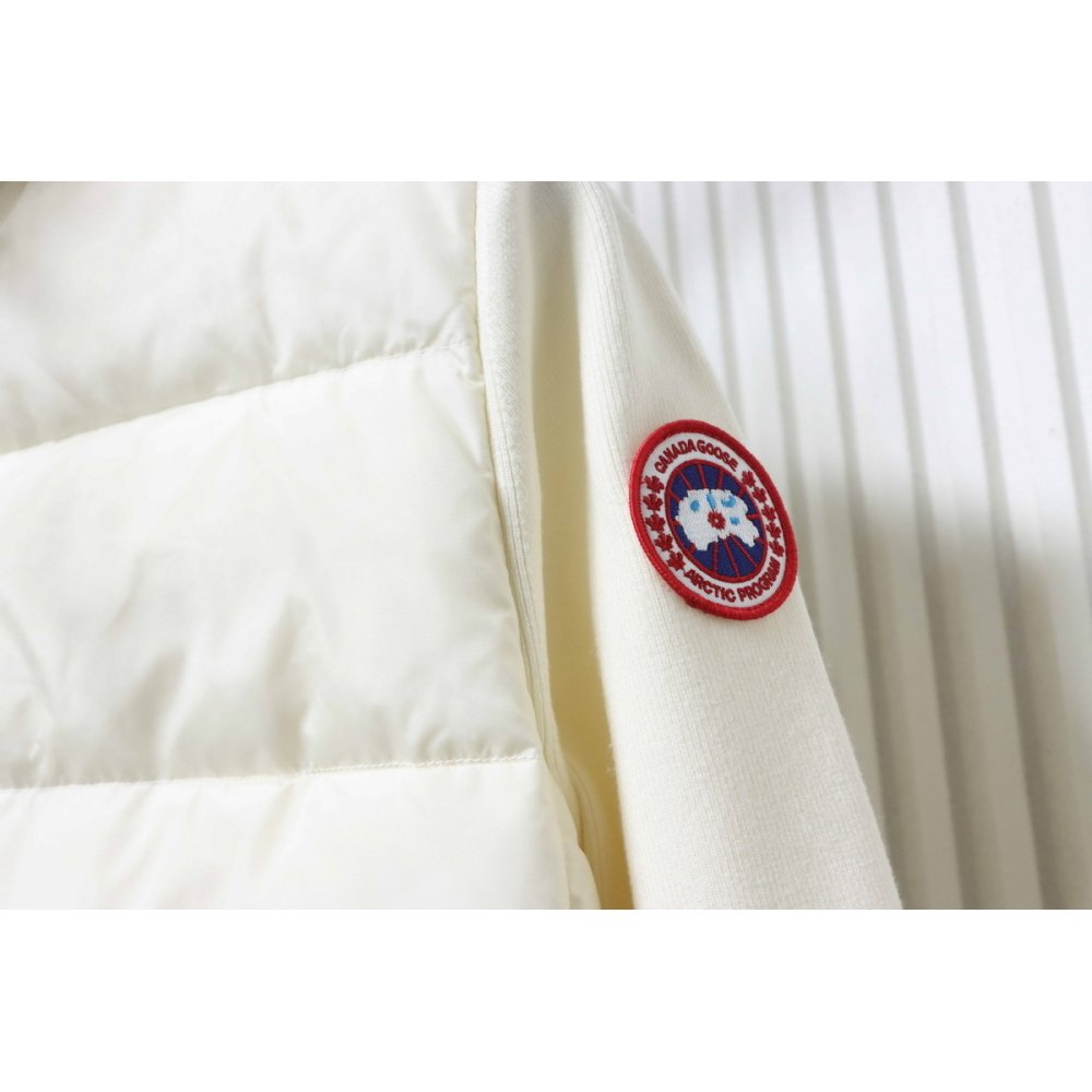 Canada Goose Hybridge Quilted Knit Jacket White,Canada Goose Jackets,Jackets,CLOTHES