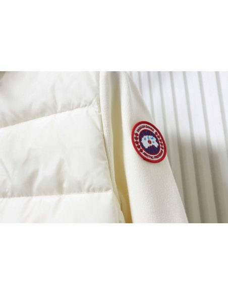 Canada Goose Hybridge Quilted Knit Jacket White,Canada Goose Jackets,Jackets,CLOTHES