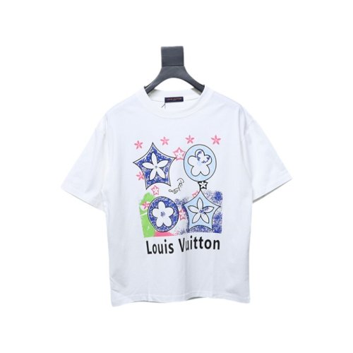 Louis Vuitton Flower Logo T-shirt White,Louis Vuitton T-Shirts,T-Shirts,CLOTHES