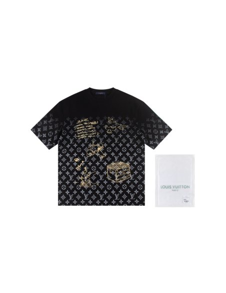 Louis Vuitton T-shirt W2948 Black/White,Louis Vuitton T-Shirts,T-Shirts,CLOTHES
