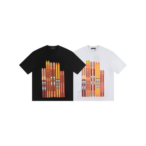 Louis Vuitton T-shirt W2525 Black/White,Louis Vuitton T-Shirts,T-Shirts,CLOTHES