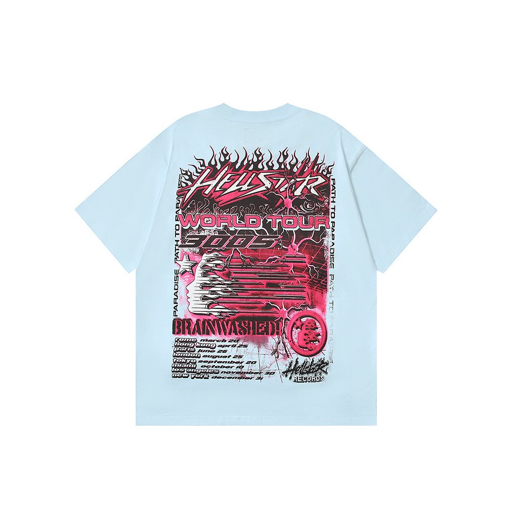 Hellstar Neuron Tour T-Shirt Light Blue,Hellstar T-Shirts,T-Shirts,CLOTHES