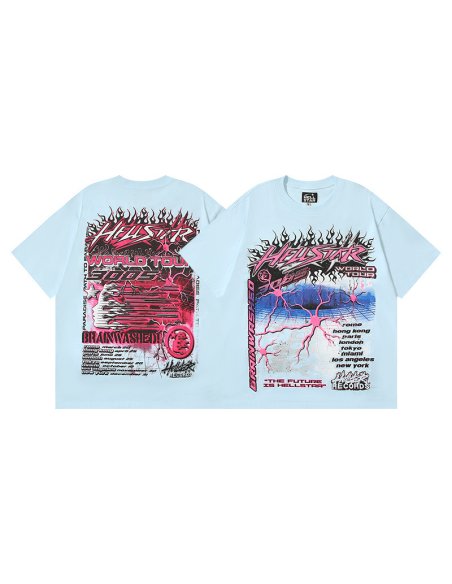 Hellstar Neuron Tour T-Shirt Light Blue,Hellstar T-Shirts,T-Shirts,CLOTHES
