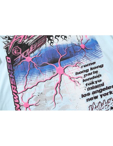 Hellstar Neuron Tour T-Shirt Light Blue,Hellstar T-Shirts,T-Shirts,CLOTHES
