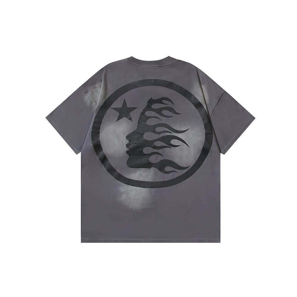 Hellstar Sport Logo Gel Grey T-shirt 695 Green Text,Hellstar T-Shirts,T-Shirts,CLOTHES