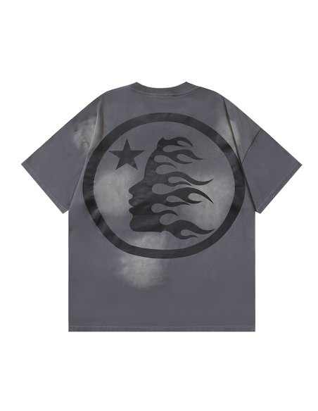 Hellstar Sport Logo Gel Grey T-shirt 695 Green Text,Hellstar T-Shirts,T-Shirts,CLOTHES