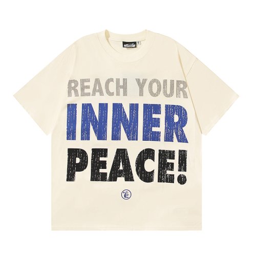 Hellstar Inner Peace T-Shirt 585 White/Apricot,Hellstar T-Shirts,T-Shirts,CLOTHES
