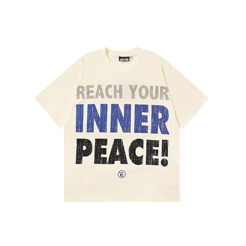 Hellstar Inner Peace T-Shirt 585 White/Apricot,Hellstar T-Shirts,T-Shirts,CLOTHES