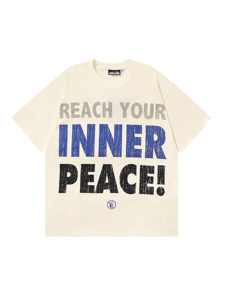 Hellstar Inner Peace T-Shirt 585 White/Apricot,Hellstar T-Shirts,T-Shirts,CLOTHES