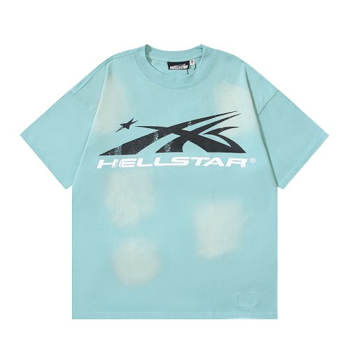 Hellstar Sport Logo Gel T-shirt 676 Cyan/Gray/Blue,Hellstar T-Shirts,T-Shirts,CLOTHES