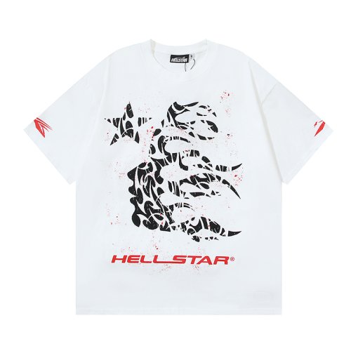 Hellstar Thorn Glitter T-Shirt 588 White Green/White Red,Hellstar T-Shirts,T-Shirts,CLOTHES