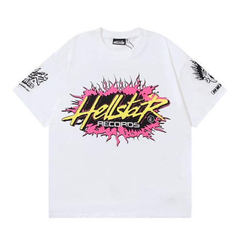 Hellstar Records T-Shirt 587 White/Apricot,Hellstar T-Shirts,T-Shirts,CLOTHES