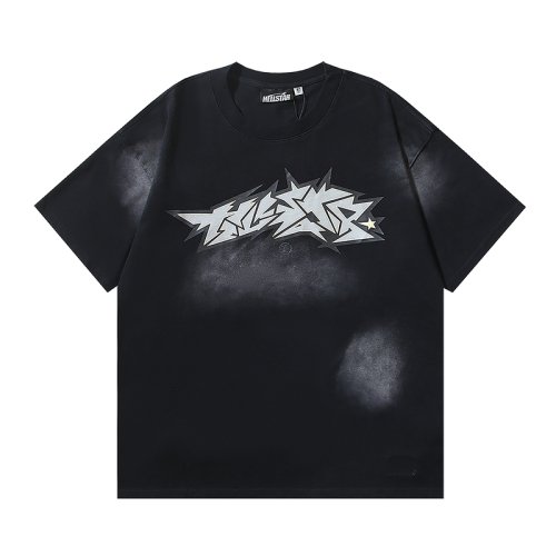 Hellstar Crack Print T-shirt 657 Black,Hellstar T-Shirts,T-Shirts,CLOTHES