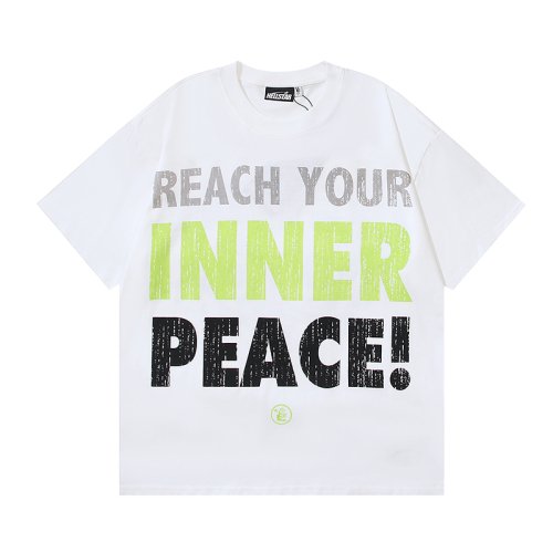 Hellstar Peace T-Shirt 586 White/Apricot,Hellstar T-Shirts,T-Shirts,CLOTHES