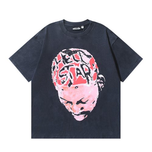 HellStar Dennis Rodman Black-Red T-shirt With Hot-fix Rhinestones 6772,Hellstar T-Shirts,T-Shirts,CLOTHES