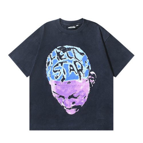 HellStar Dennis Rodman Black-Blue T-shirt With Hot-fix Rhinestones 6771,Hellstar T-Shirts,T-Shirts,CLOTHES