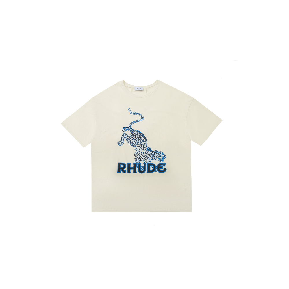 Rhude Leopard T-Shirt Beige,Rhude T-Shirts,T-Shirts,CLOTHES
