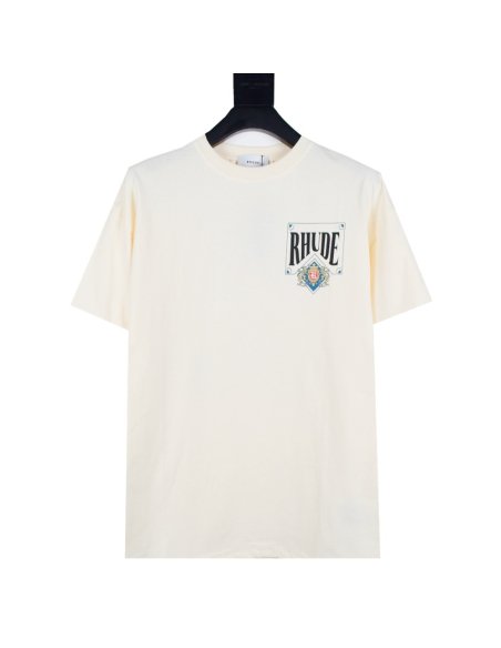 Rhude Card T-Shirt Vintage White,Rhude T-Shirts,T-Shirts,CLOTHES