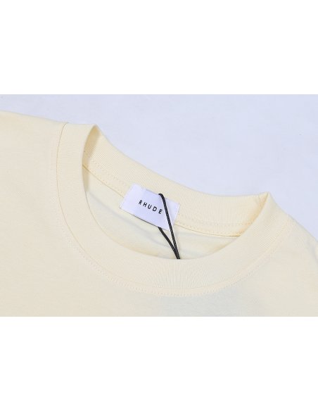 Rhude Town And Country T-Shirt 50137 Apricot/White/Black,Rhude T-Shirts,T-Shirts,CLOTHES
