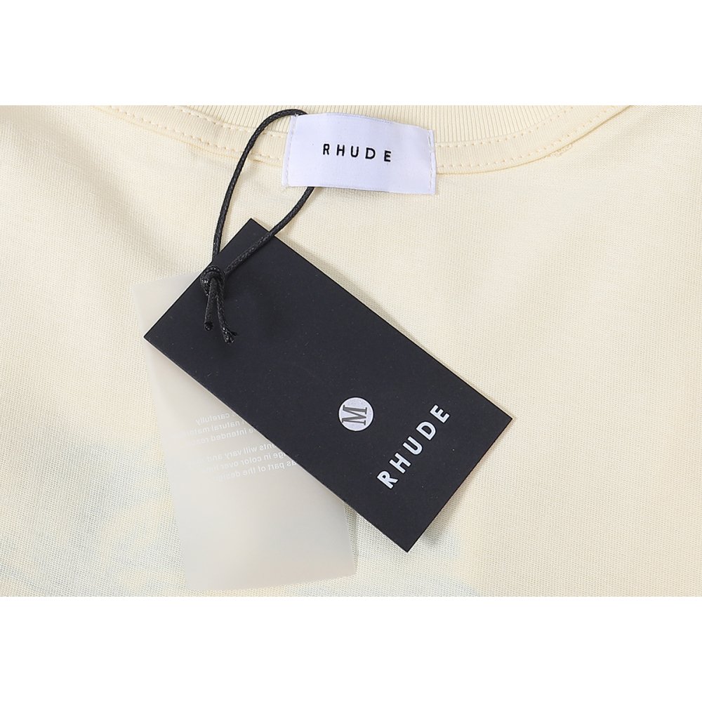 Rhude Port De T-shirt 50167 Apricot/White/Black,Rhude T-Shirts,T-Shirts,CLOTHES