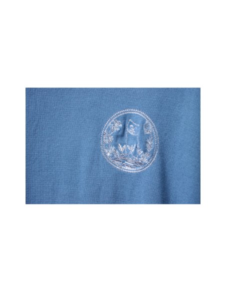 Dior Cat Embroidered Knitted T-shirt Blue,Dior T-Shirts,T-Shirts,CLOTHES