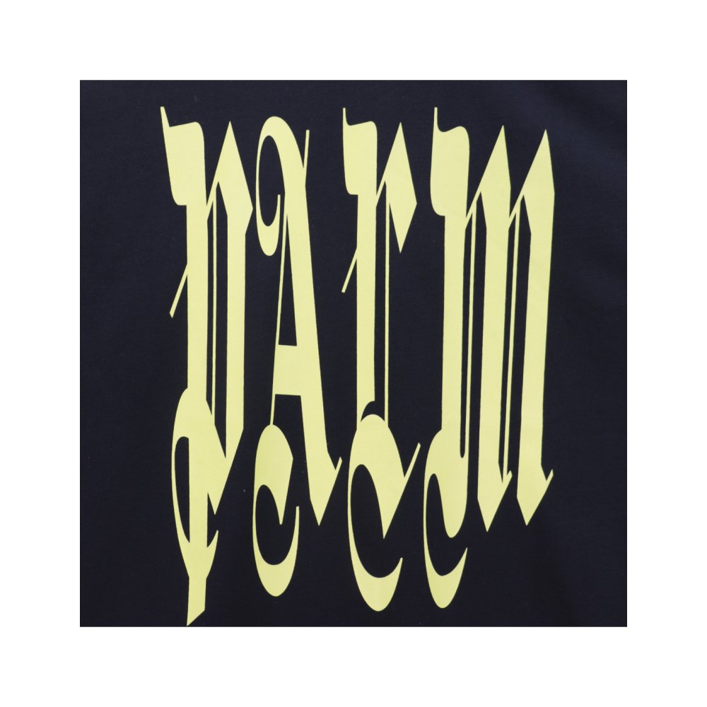 Palm Angels Gothic Logo Over T-Shirt 2072 White/Black,Palm Angels T-Shirts,T-Shirts,CLOTHES