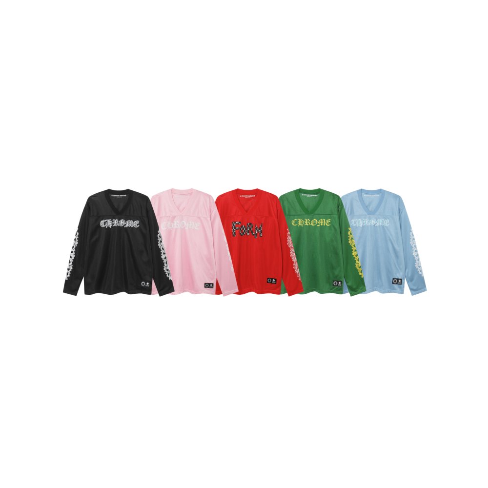 Chrome Hearts Love You Mesh Warm Up Jersey 9998 Pink/Black/Red/Green/Blue,Chrome Heart Long Sleeve Tees,Long Sleeve Tees,CLOTHES