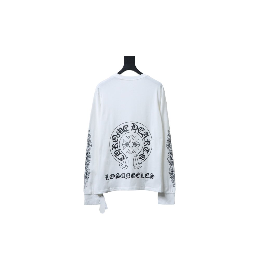 Chrome Hearts Los Angeles Excluisve Long-Sleeve T-Shirt White,Chrome Heart Long Sleeve Tees,Long Sleeve Tees,CLOTHES