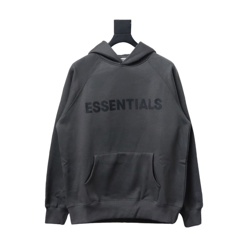 Fear of God Essentials Pullover Hoodie Applique Logo Dark Gray,Fear of God Hoodies,Sweatshirts Hoodies,CLOTHES