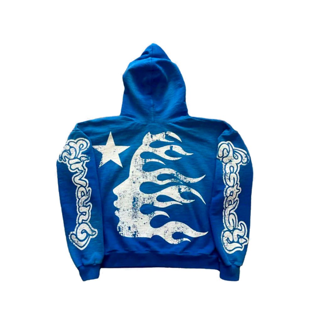 Hellstar Studios Hooded Sweatshirt Blue,Hellstar Hoodies(Sweatshirts),Sweatshirts Hoodies,CLOTHES