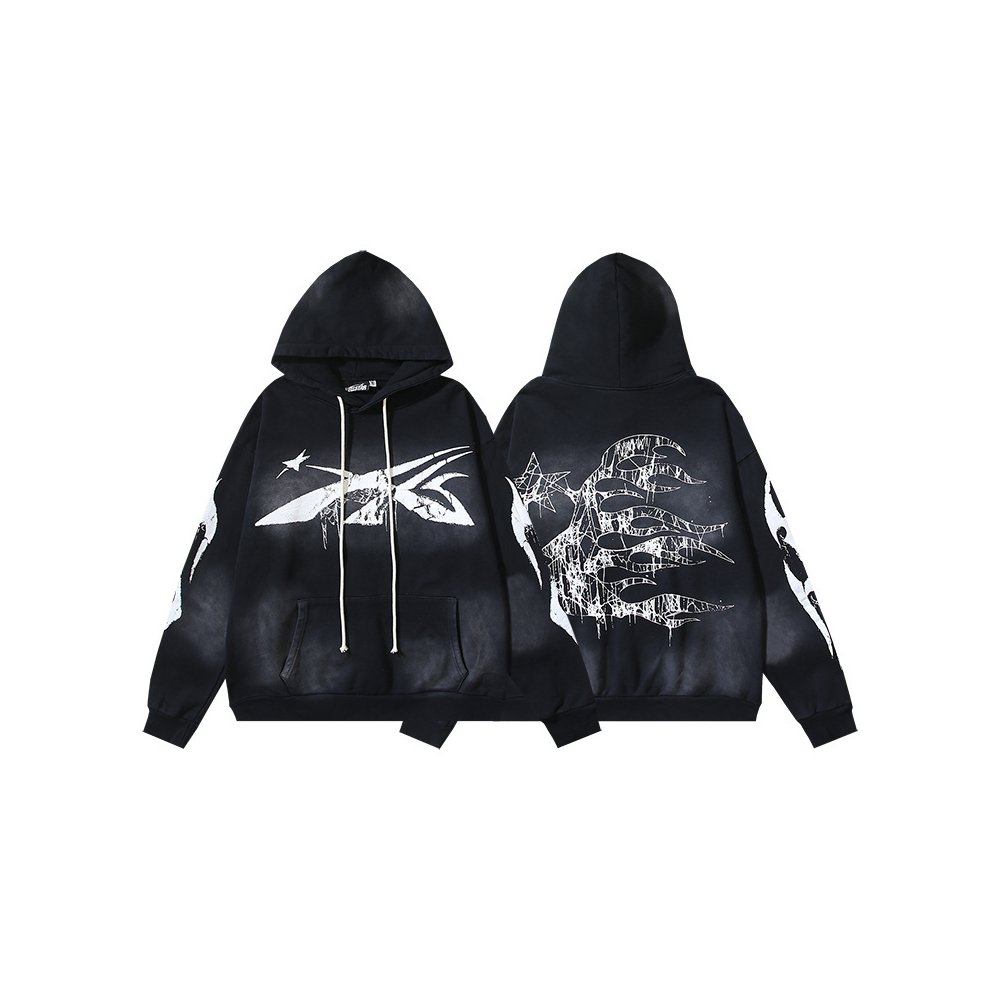 Hellstar Spiderweb Sport Black Hoodie 2039 ,Hellstar Hoodies(Sweatshirts),Sweatshirts Hoodies,CLOTHES