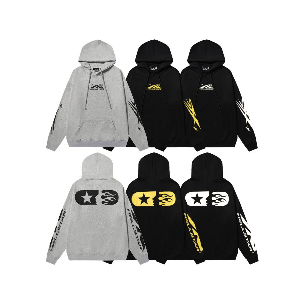 Hellsatr Hoodies Black Yellow/Gray/Black White,Hellstar Hoodies(Sweatshirts),Sweatshirts Hoodies,CLOTHES