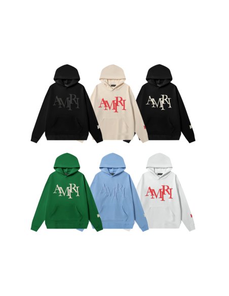 AMIRI Staggered Logo Hoodie 9273 Pure Black/Apricot/Black White/Green/Sky Blue/White,Amiri Hoodies,Sweatshirts Hoodies,CLOTHES