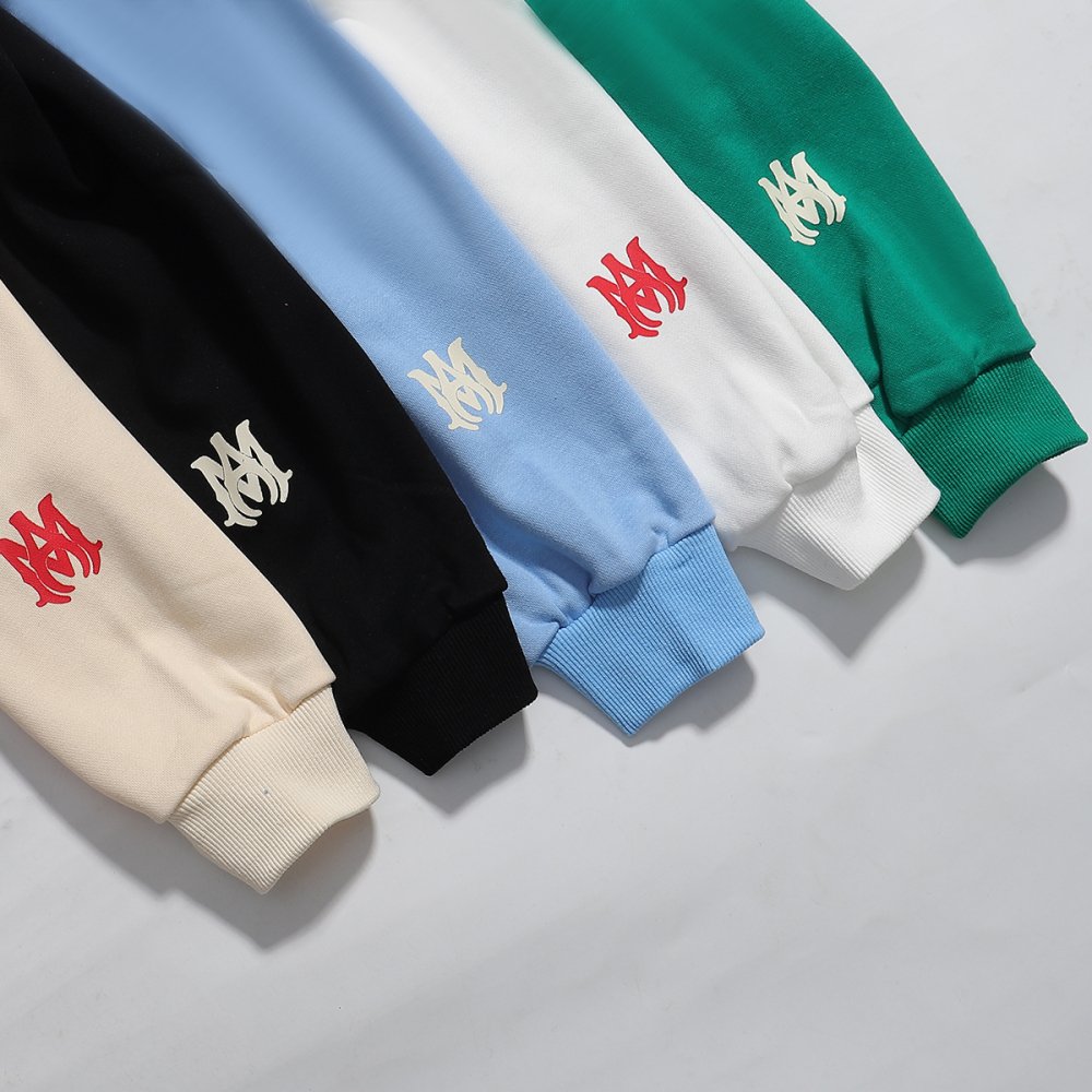 AMIRI Staggered Logo Hoodie 9273 Pure Black/Apricot/Black White/Green/Sky Blue/White,Amiri Hoodies,Sweatshirts Hoodies,CLOTHES