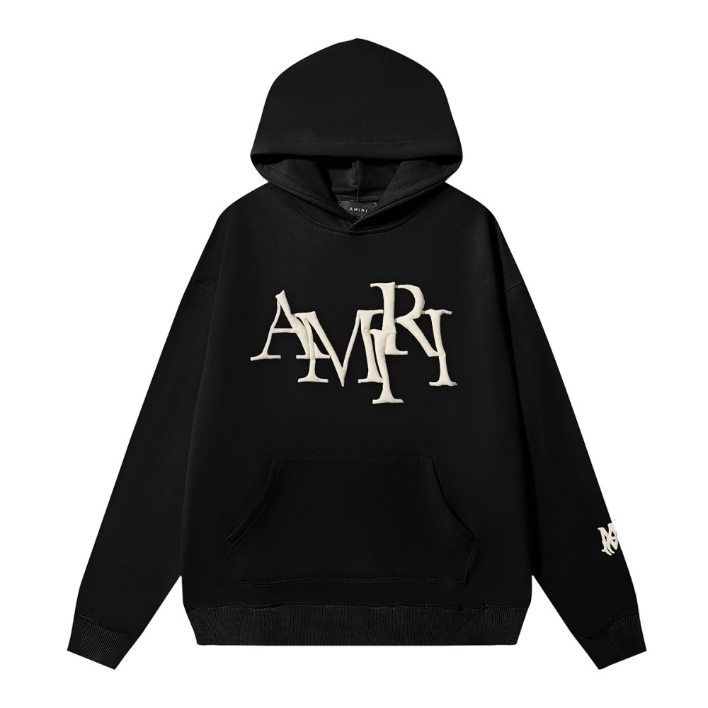 AMIRI Staggered Logo Hoodie 9273 Pure Black/Apricot/Black White/Green/Sky Blue/White,Amiri Hoodies,Sweatshirts Hoodies,CLOTHES