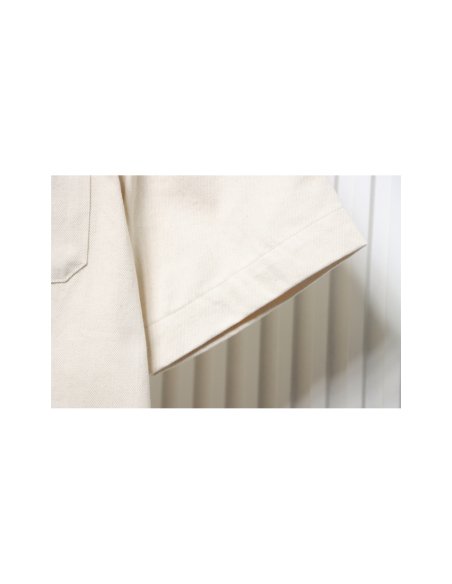 Louis Vuitton Pocket Leather Label Denim Short-Sleeved Shirt,Louis Vuitton Polo,Polos,CLOTHES
