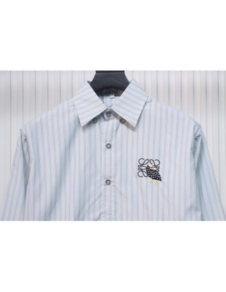Loewe Embroidered Striped Shirt,Loewe Polo,Polos,CLOTHES