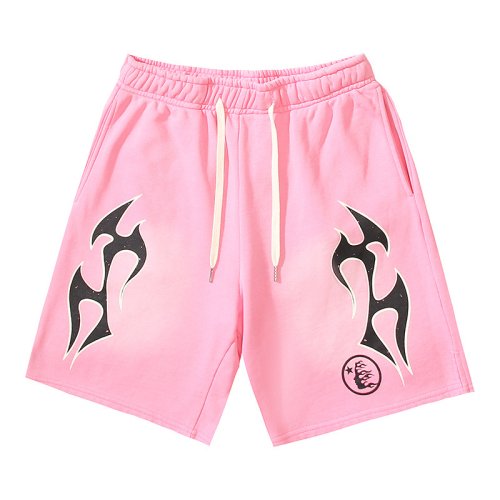 Hellstar Flame Shorts Pink/Black/Grey,Hellstar Shorts,Shorts,CLOTHES