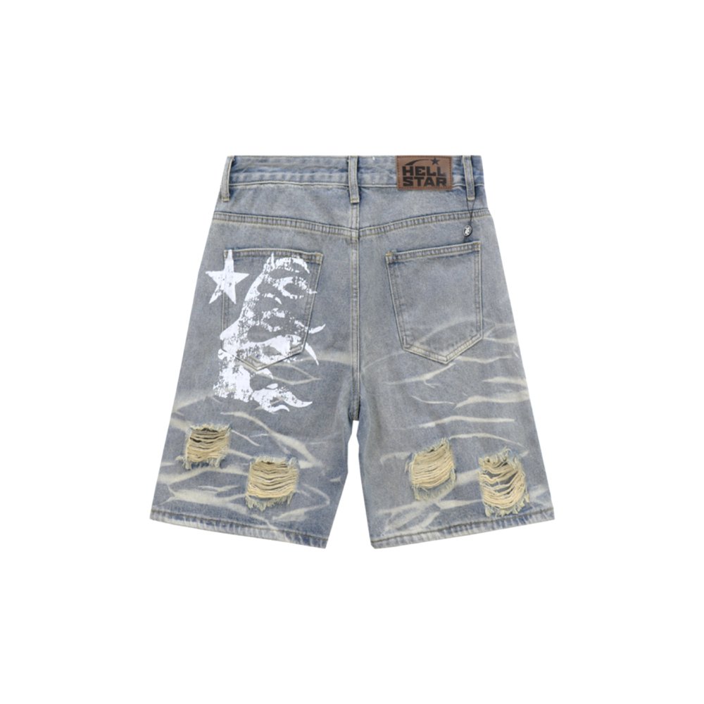 Hellstar Nylon Shorts 8639 Denim Blue,Hellstar Shorts,Shorts,CLOTHES