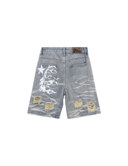 Hellstar Nylon Shorts 8639 Denim Blue,Hellstar Shorts,Shorts,CLOTHES