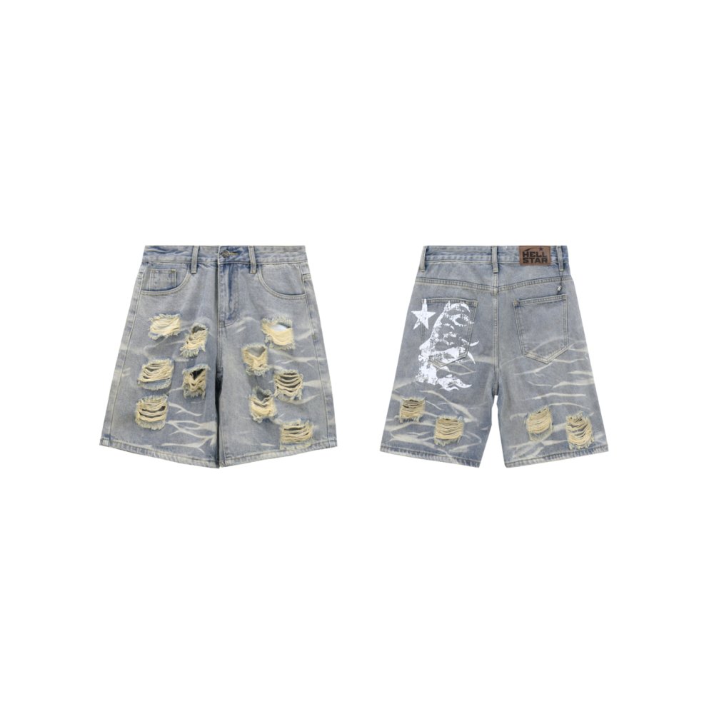 Hellstar Nylon Shorts 8639 Denim Blue,Hellstar Shorts,Shorts,CLOTHES