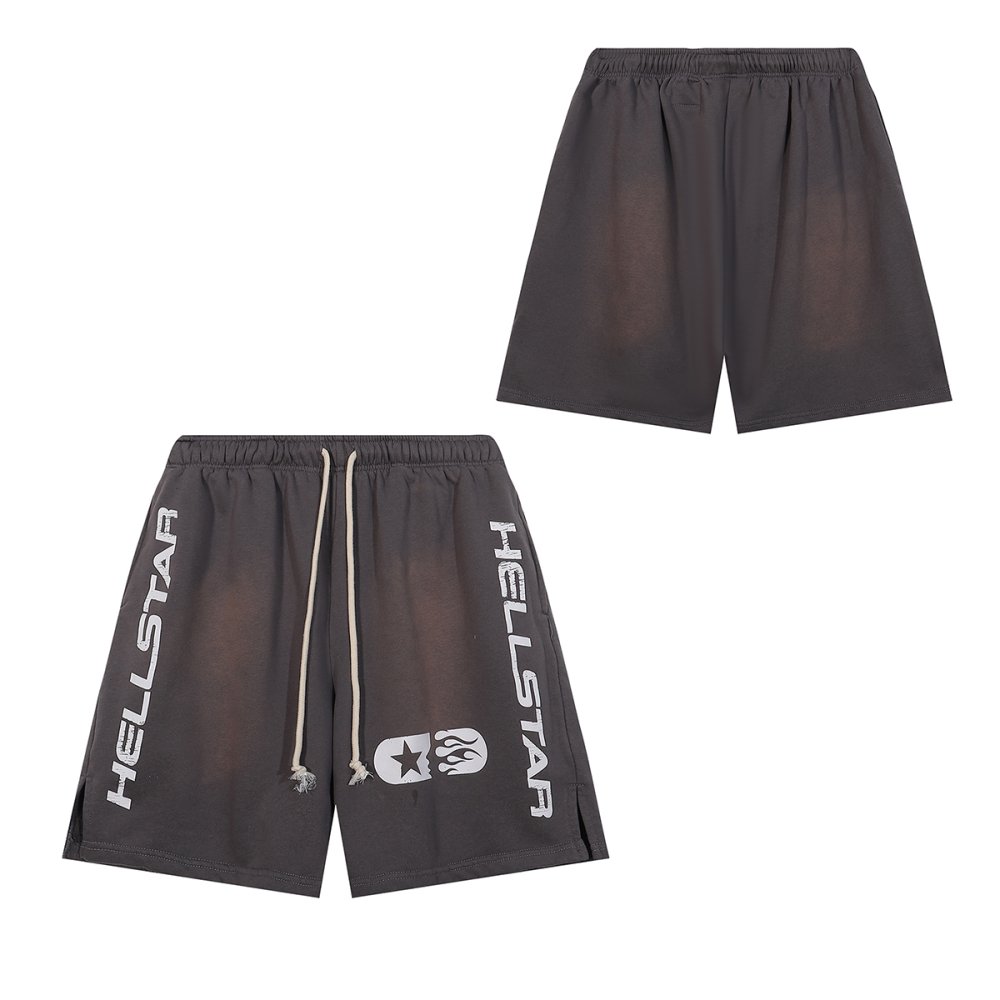 Hellstar Studios Shorts 2565 Grey/Red ,Hellstar Shorts,Shorts,CLOTHES