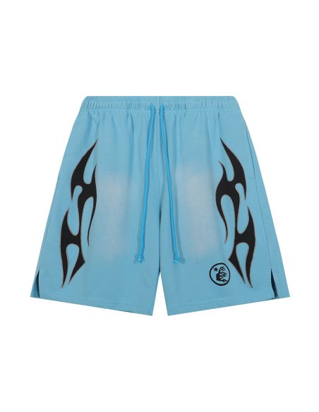 Hellstar Flame Shorts 2563 Black White/Dark Blue/Black Green/Sky Blue/Black Red/Red,Hellstar Shorts,Shorts,CLOTHES