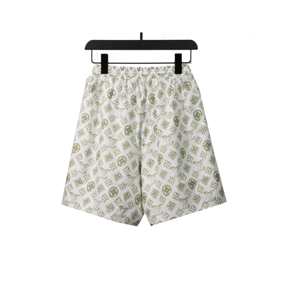 Louis Vuitton Monogram Printed Silk Shorts White,Louis Vuitton Shorts,Shorts,CLOTHES