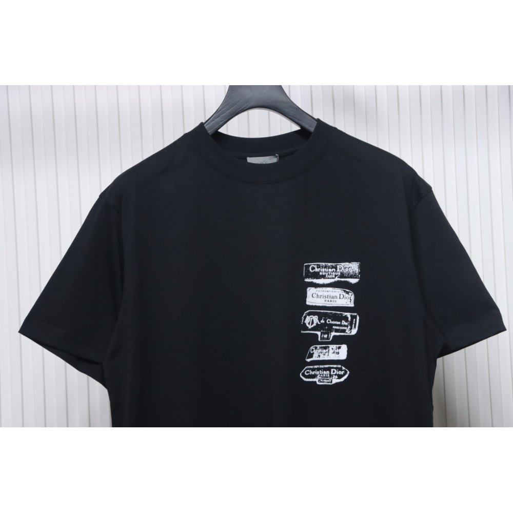 Dior Archives Labels T-Shirt Black,Dior T-Shirts,T-Shirts,CLOTHES