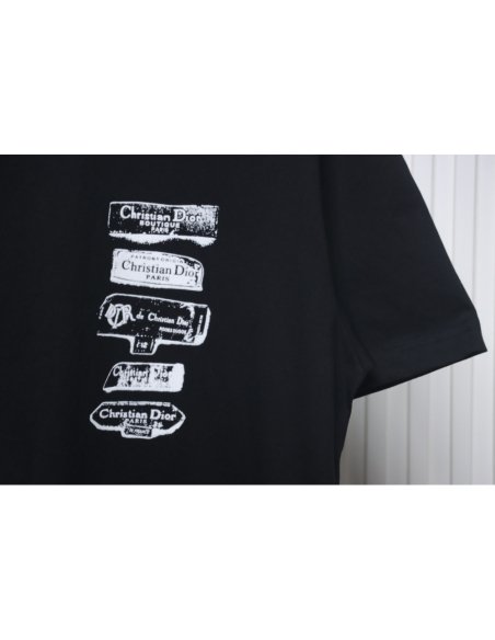 Dior Archives Labels T-Shirt Black,Dior T-Shirts,T-Shirts,CLOTHES