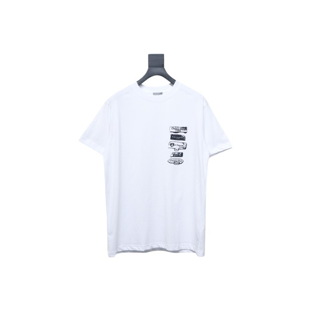 Dior Archives Labels T-Shirt White,Dior T-Shirts,T-Shirts,CLOTHES