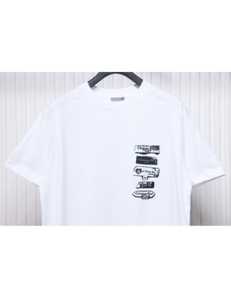 Dior Archives Labels T-Shirt White,Dior T-Shirts,T-Shirts,CLOTHES