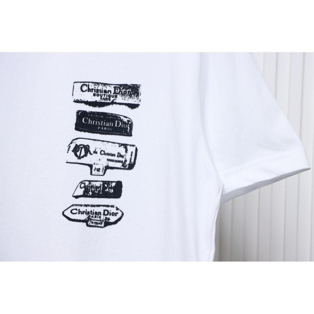 Dior Archives Labels T-Shirt White,Dior T-Shirts,T-Shirts,CLOTHES