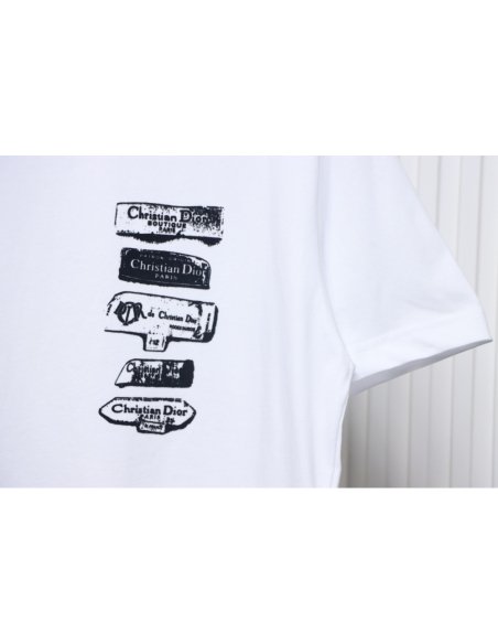Dior Archives Labels T-Shirt White,Dior T-Shirts,T-Shirts,CLOTHES